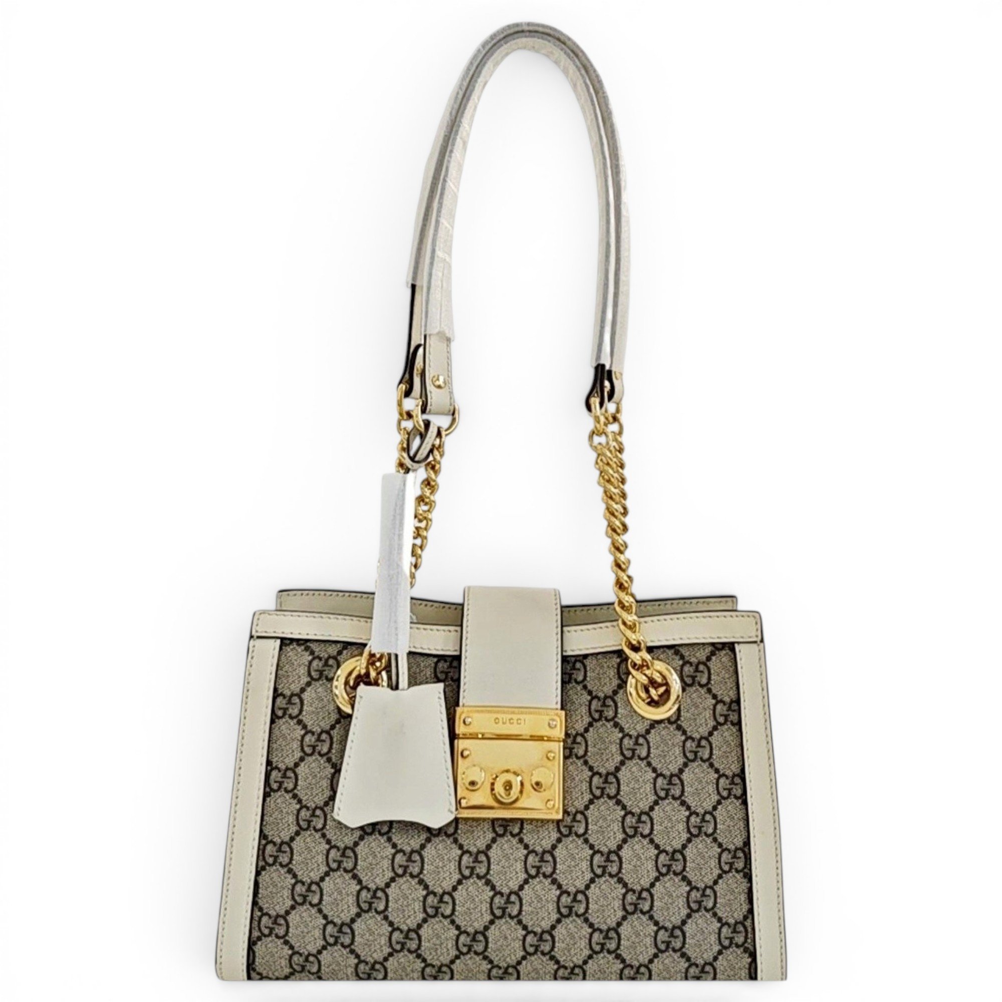 Padlock leather handbag