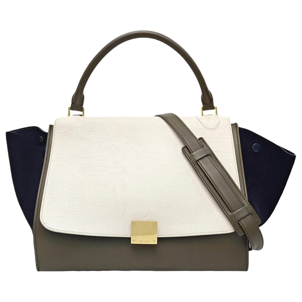 Trapèze leather handbag