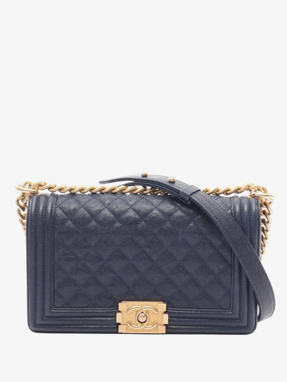 2018-2019 Old Medium Quilted Caviar Boy Flap crossbody bag
