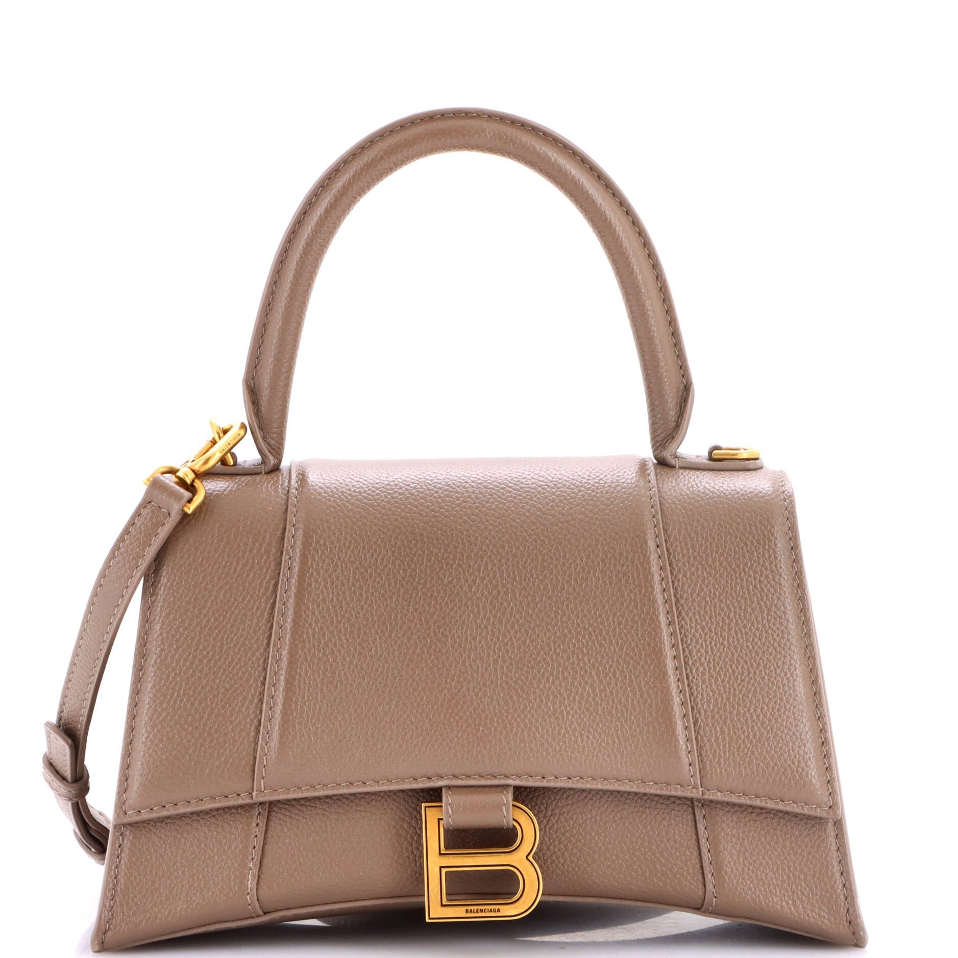 Hourglass Top Handle Bag Leather Small