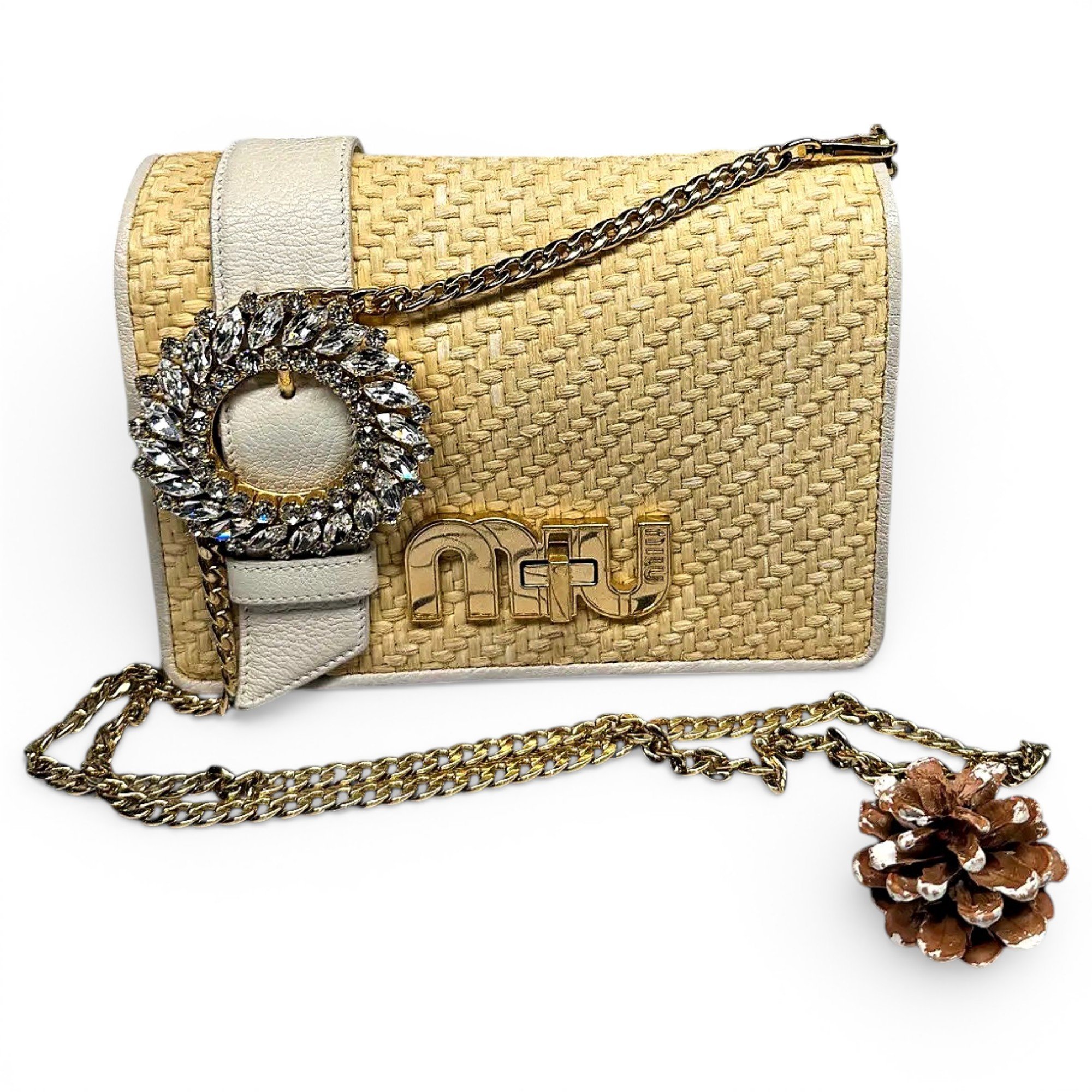 My Miu leather crossbody bag