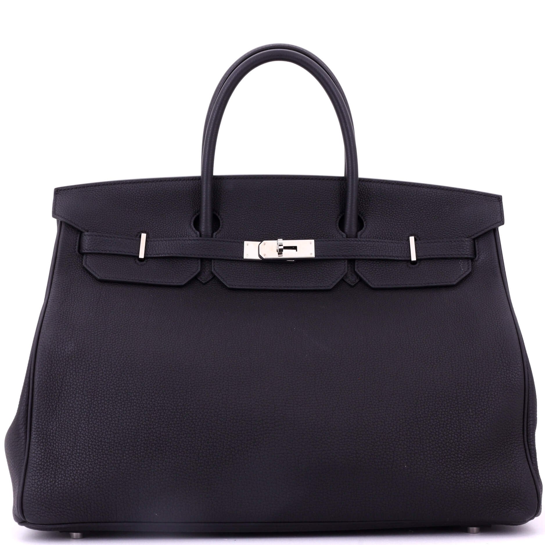 Hermes Birkin Handbag Noir Togo with Palladium Hardware 40