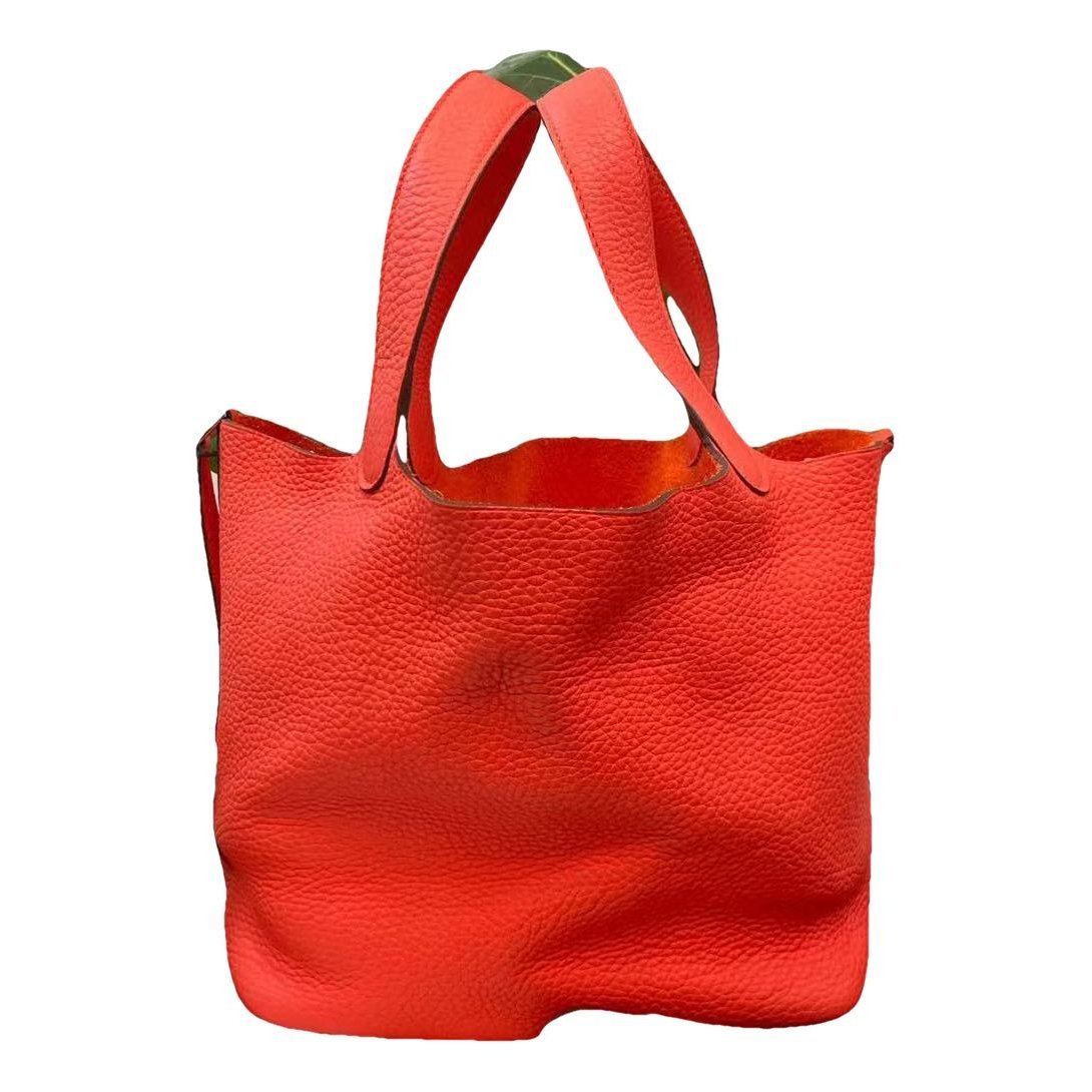 Picotin leather tote