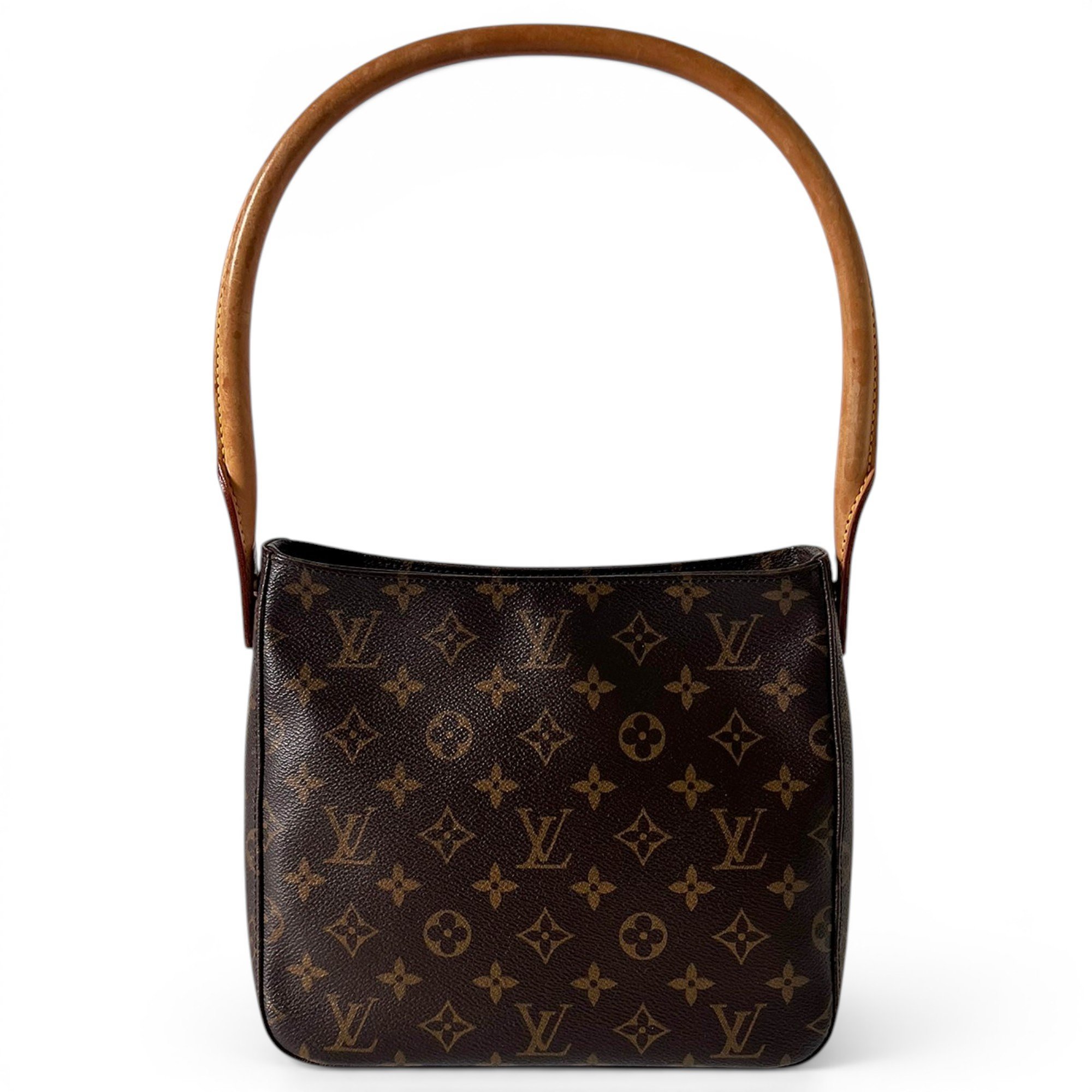 Looping leather handbag
