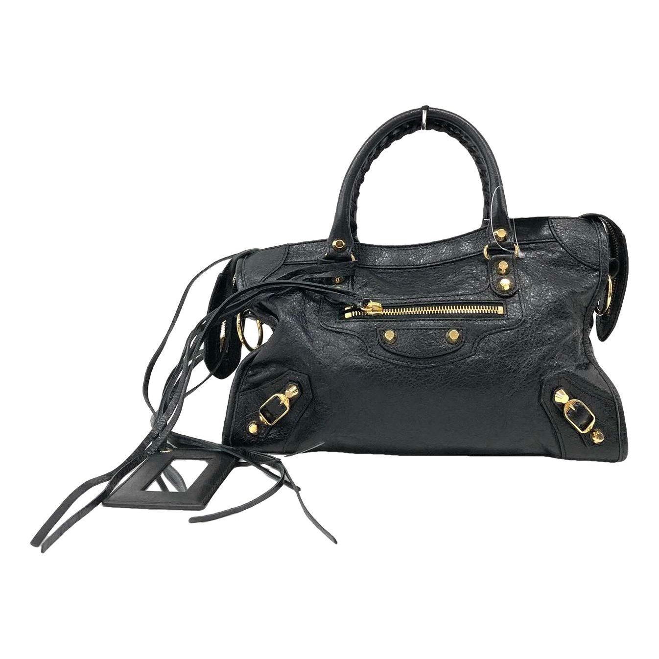 City leather handbag