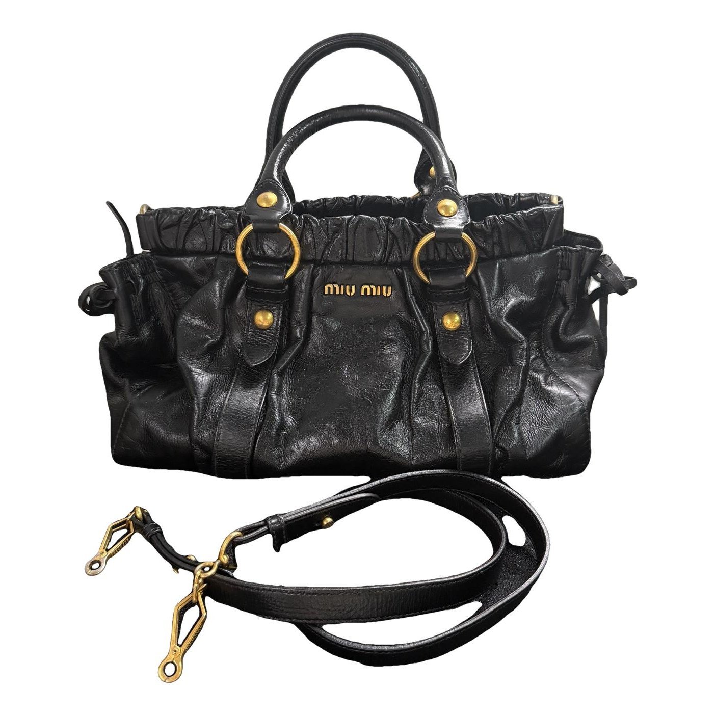 Bow bag leather handbag