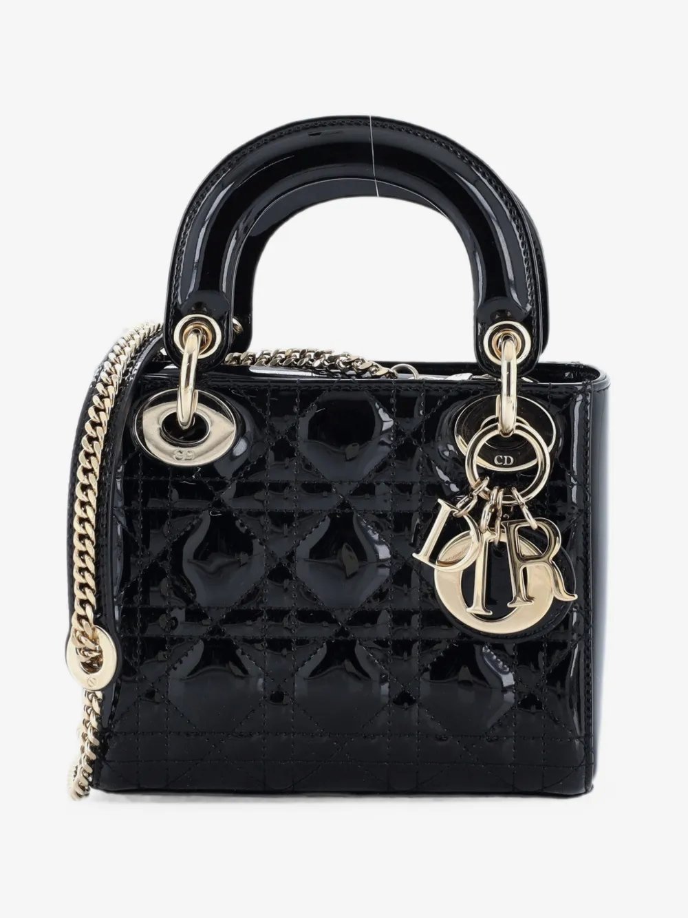 Lady Dior Chain Bag Cannage Quilt Patent Mini satchel