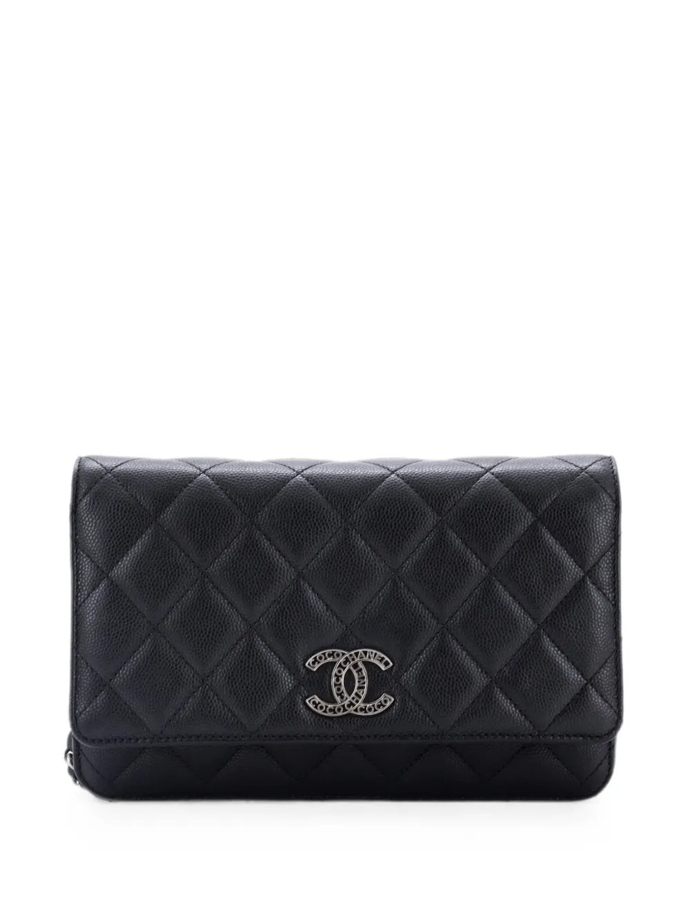 Textured CC Wallet on Chain Quilted Caviar crossbody bag