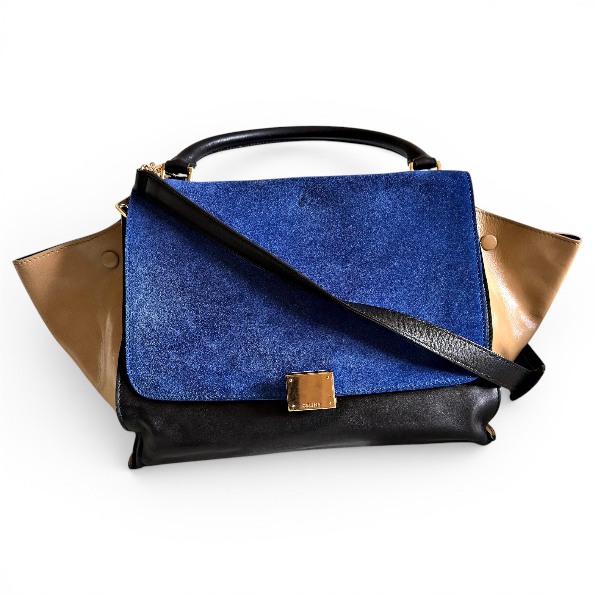 Trapèze leather handbag