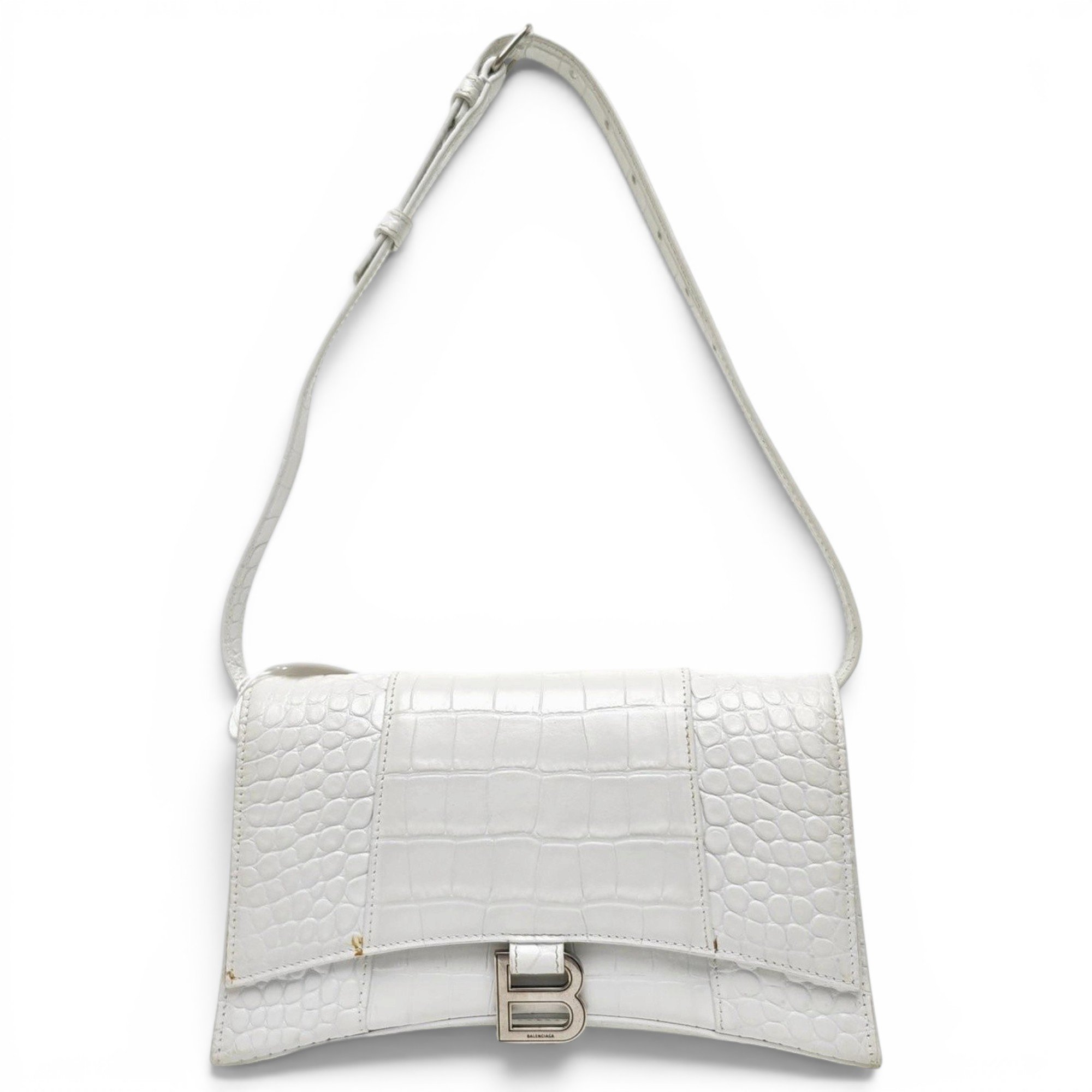 Hourglass leather handbag