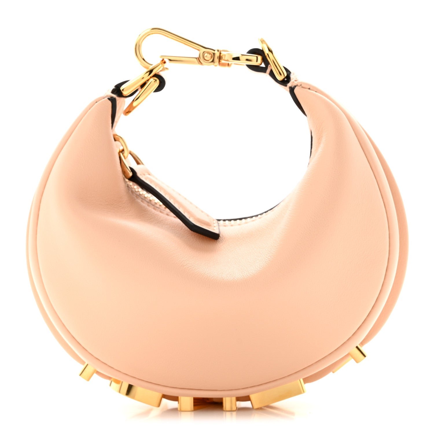 Fendi Vitello Grace Matte Nano Fendigraphy Hobo Charm Light Rose