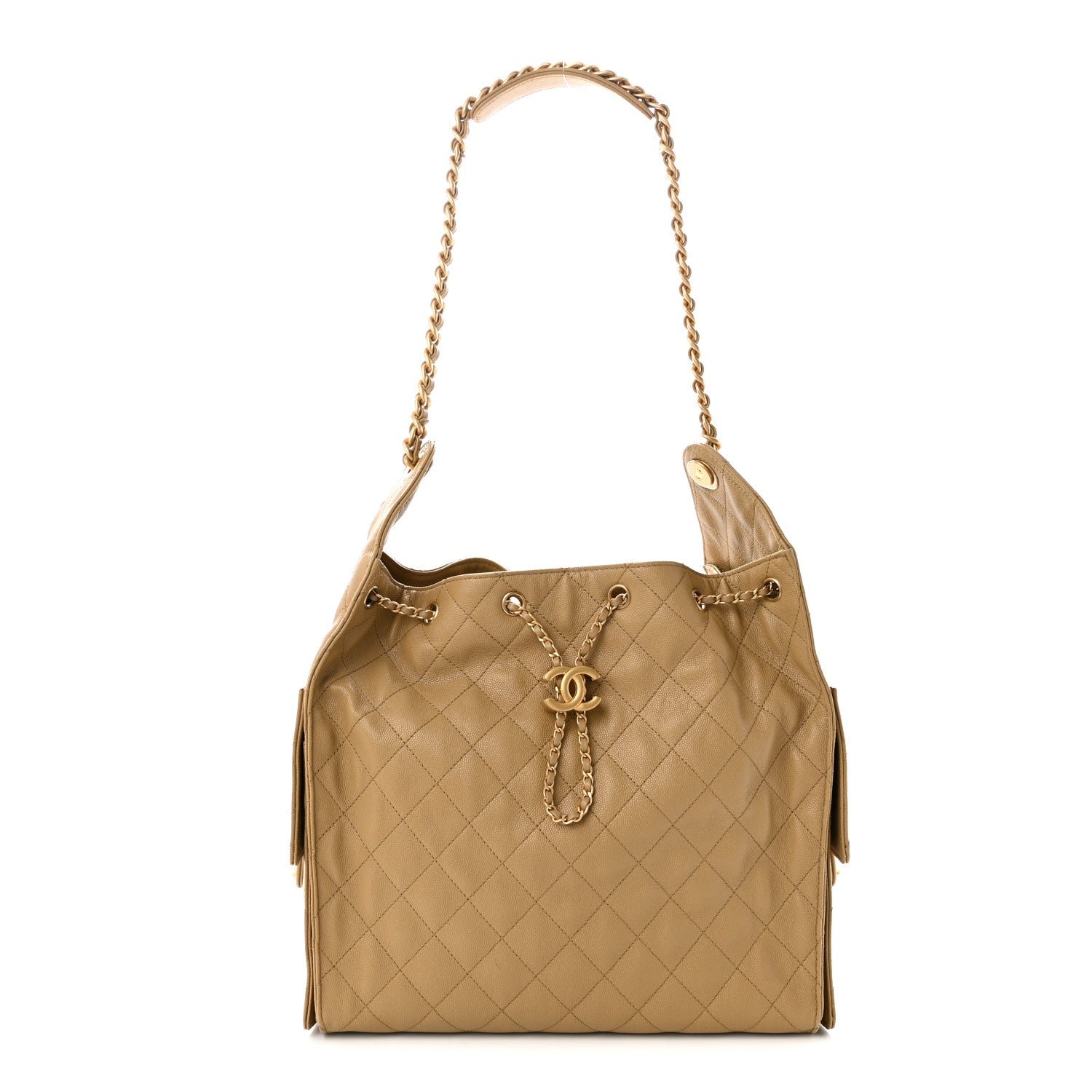 Chanel Caviar Quilted Medium Chanel 25 Handbag Dark Beige