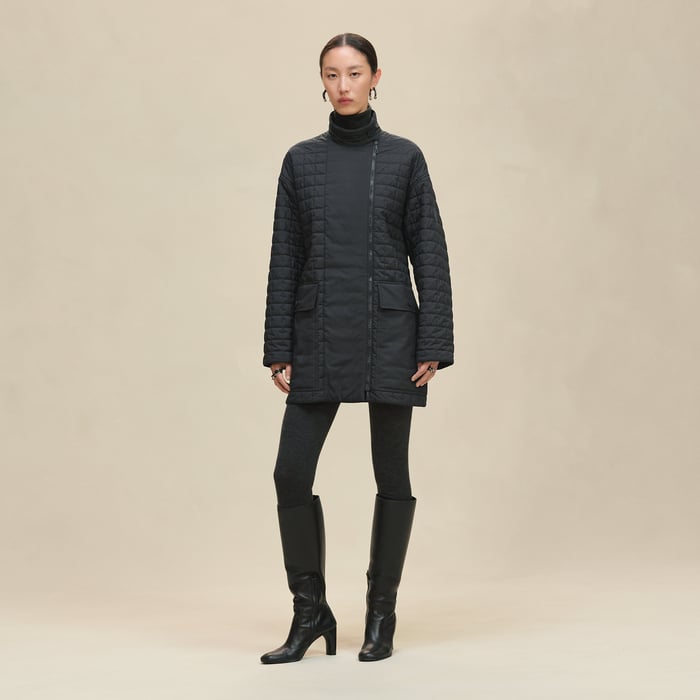 Bleu Noir Quilted Coat
