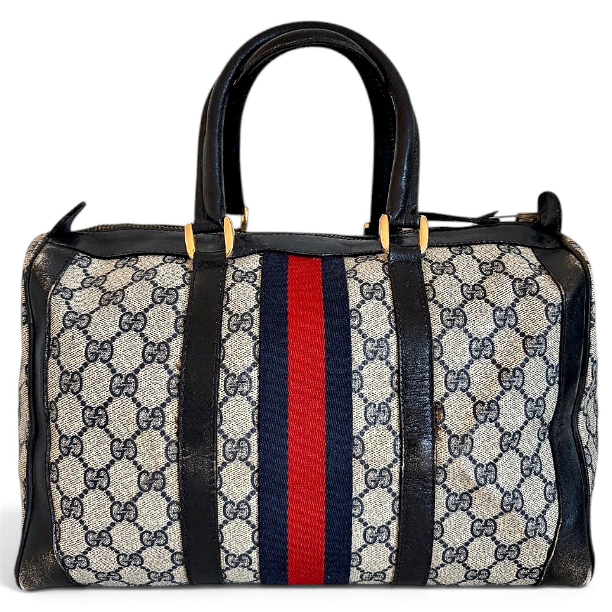 Boston leather bowling bag