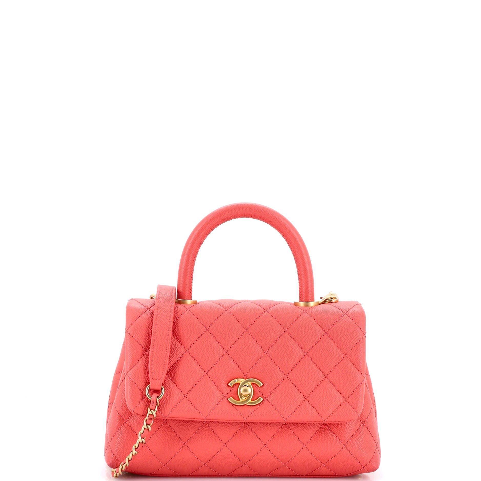 Coco Top Handle Bag Quilted Caviar Mini