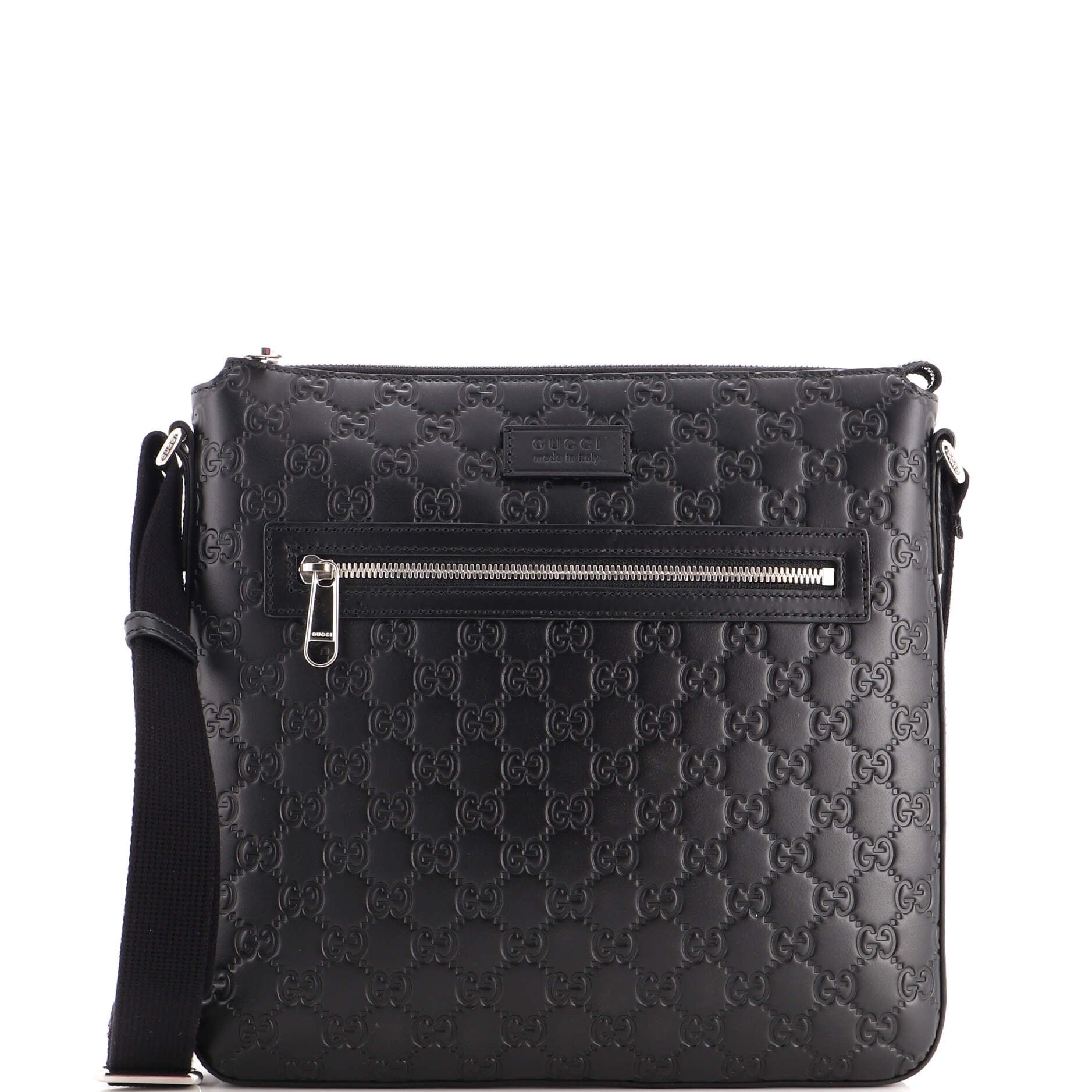 Signature Zip Messenger Bag Guccissima Leather Medium