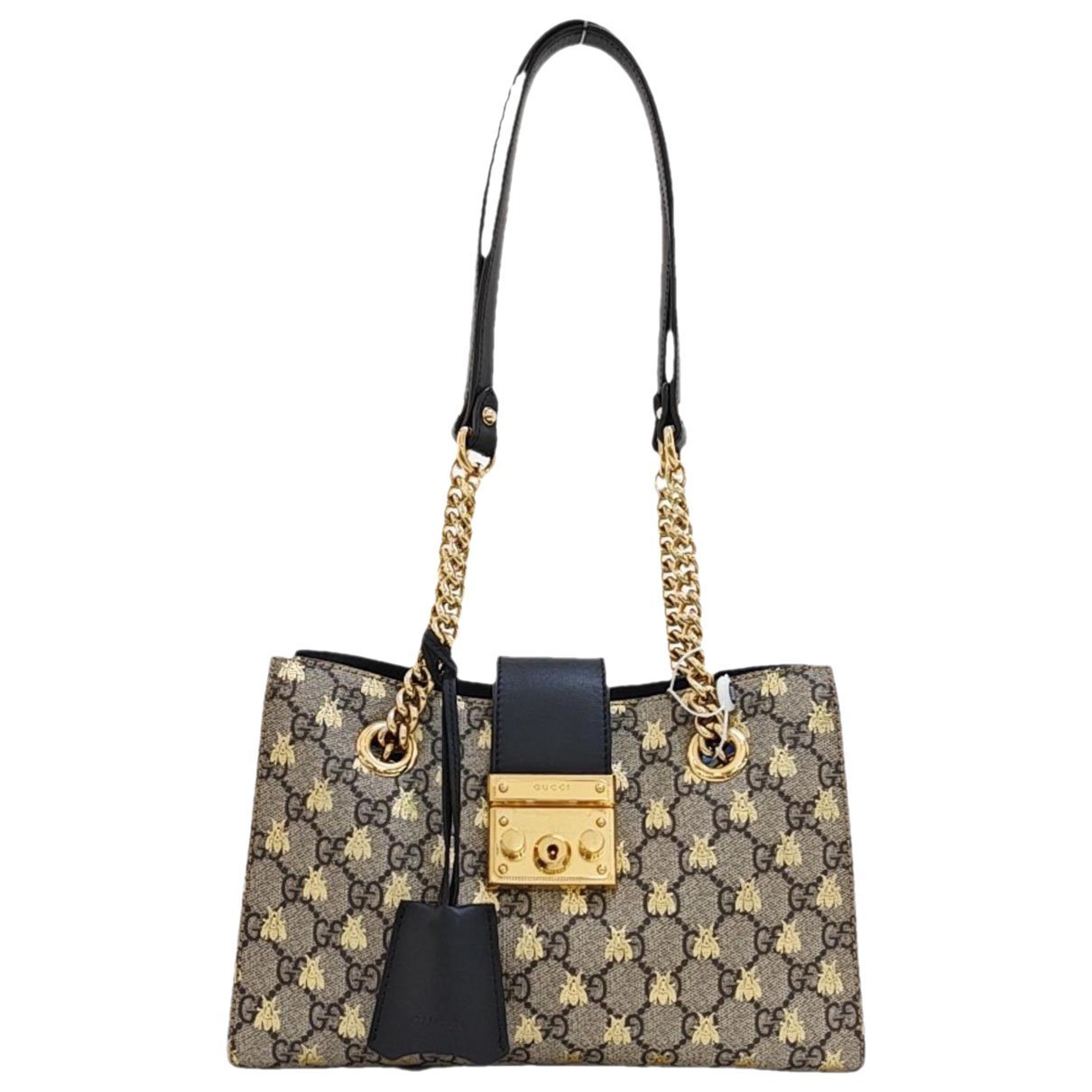 Padlock leather handbag