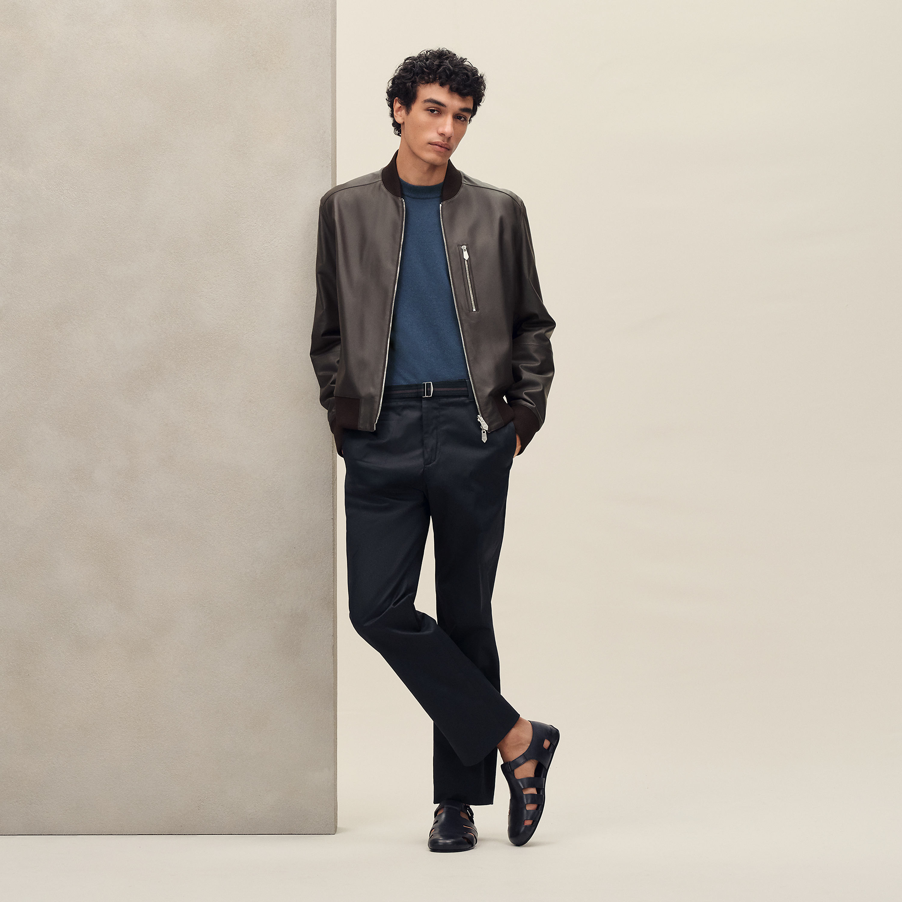 Reversible rib-trim jacket