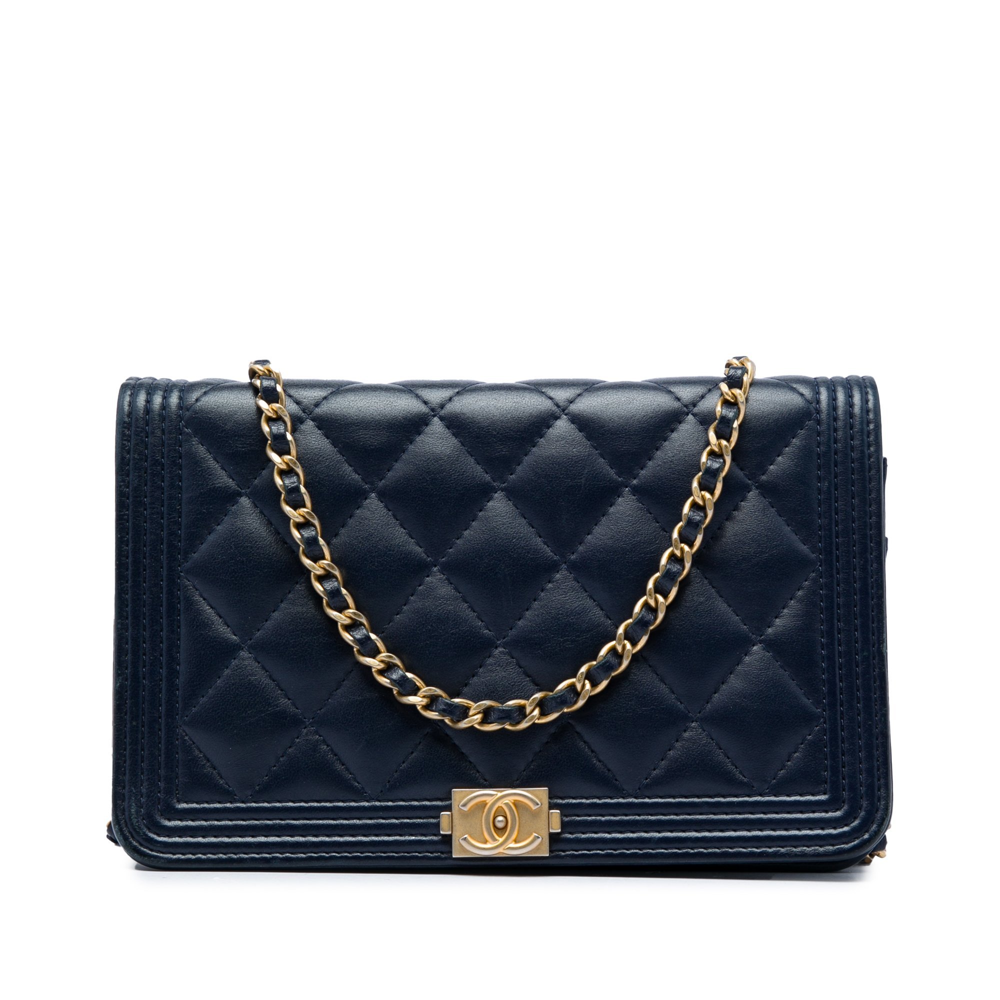 Wallet On Chain leather handbag