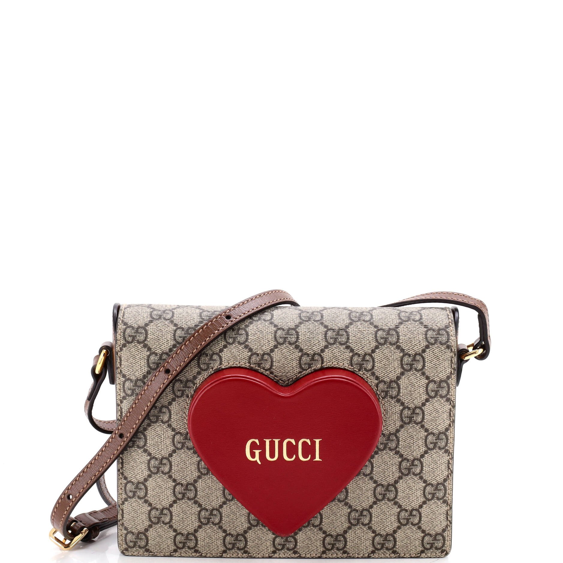 Logo Heart Crossbody Bag GG Coated Canvas