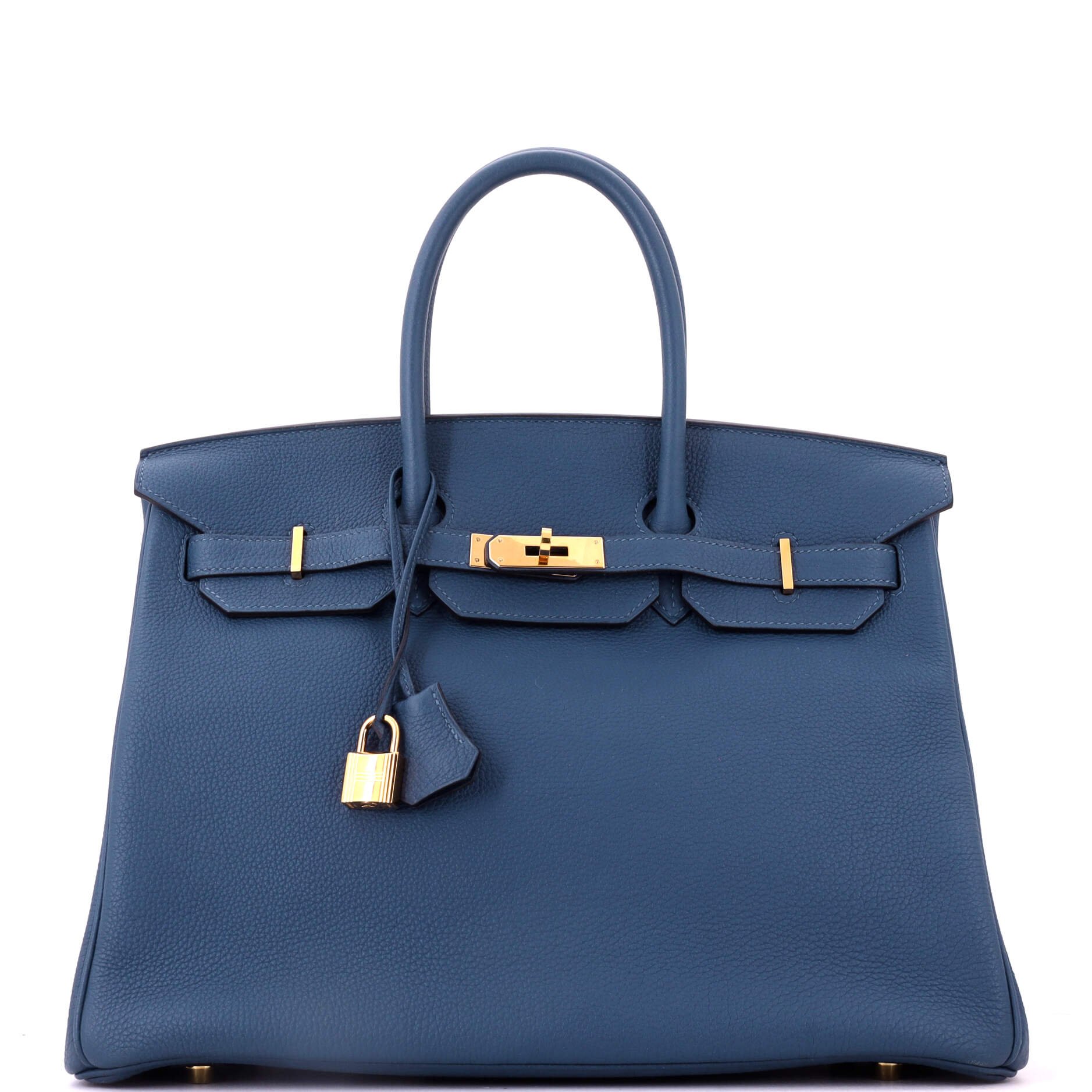 Birkin Handbag Deep Blue Togo with Gold Hardware 35