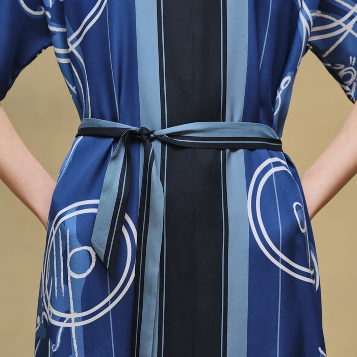 Bleu Lagune "Ex-libris a Main Levee" Caftan