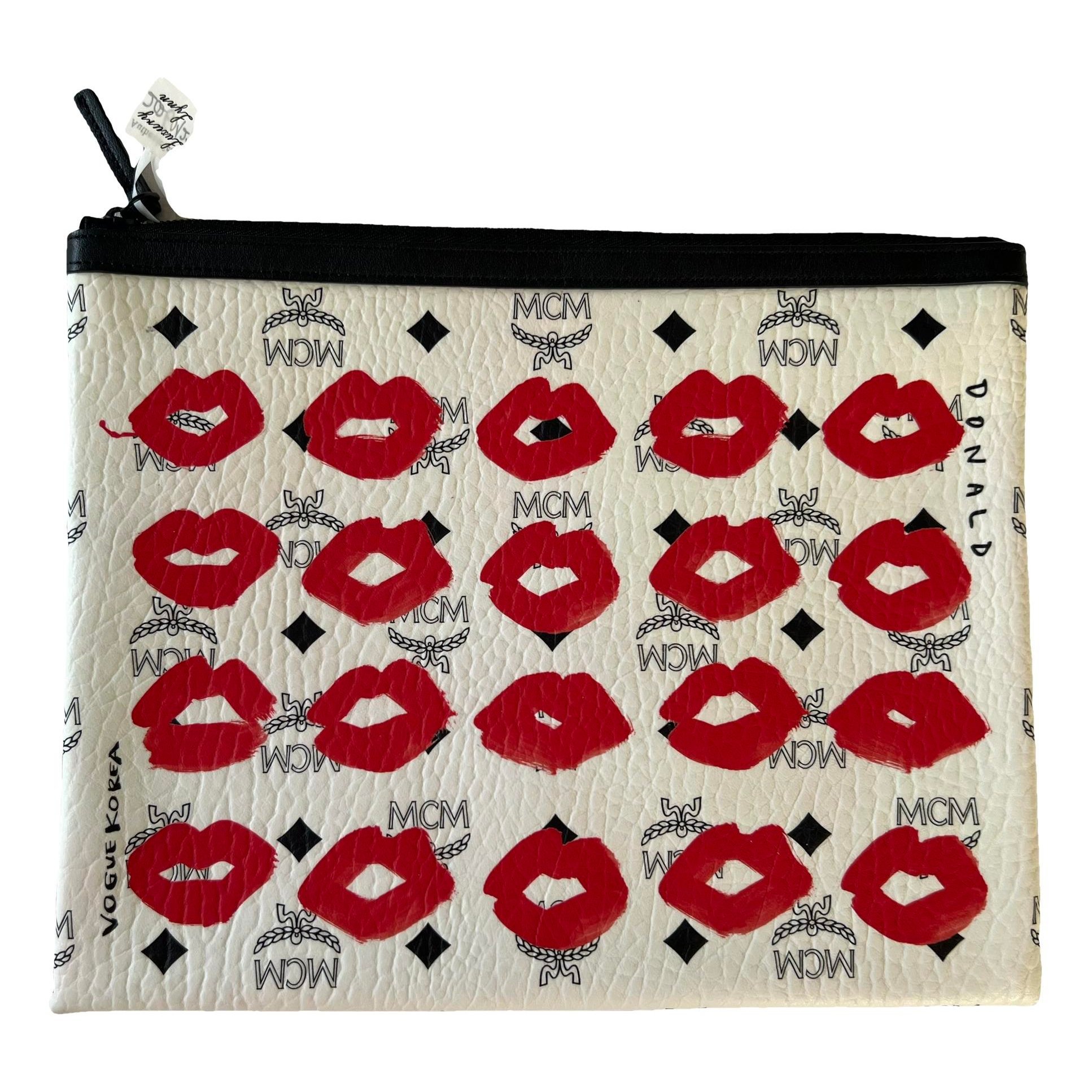 Leather clutch bag