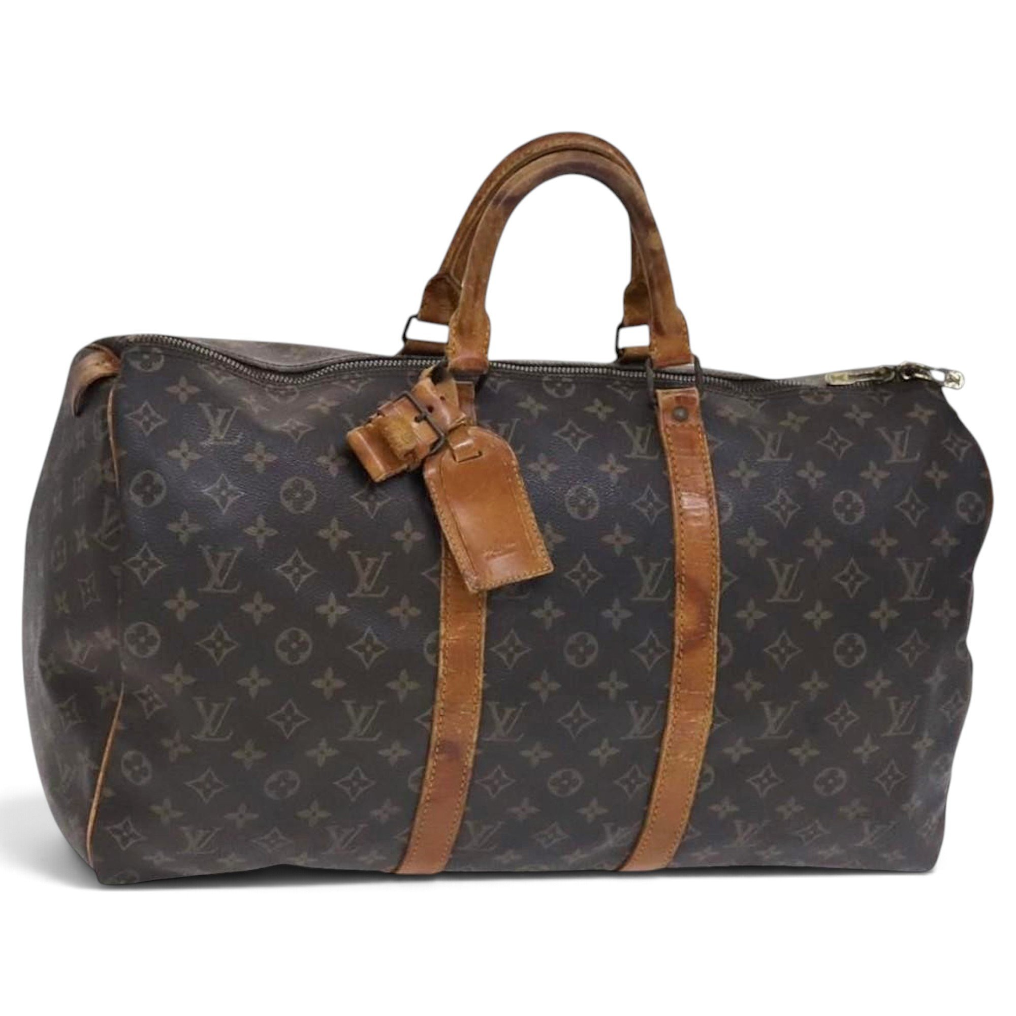 Keepall leather travel bag