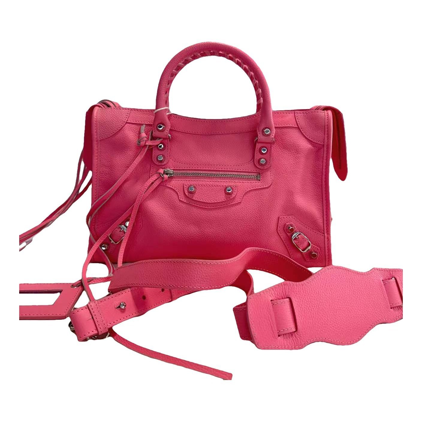 City leather handbag
