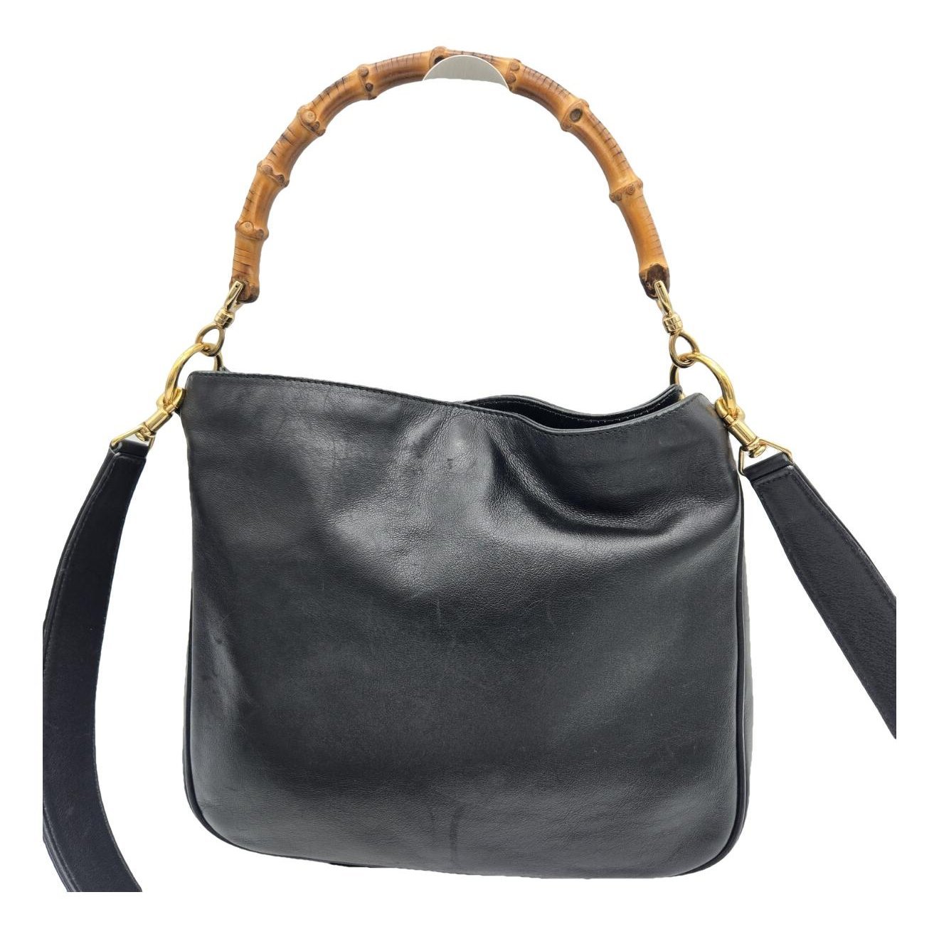 Bamboo Top Handle leather handbag