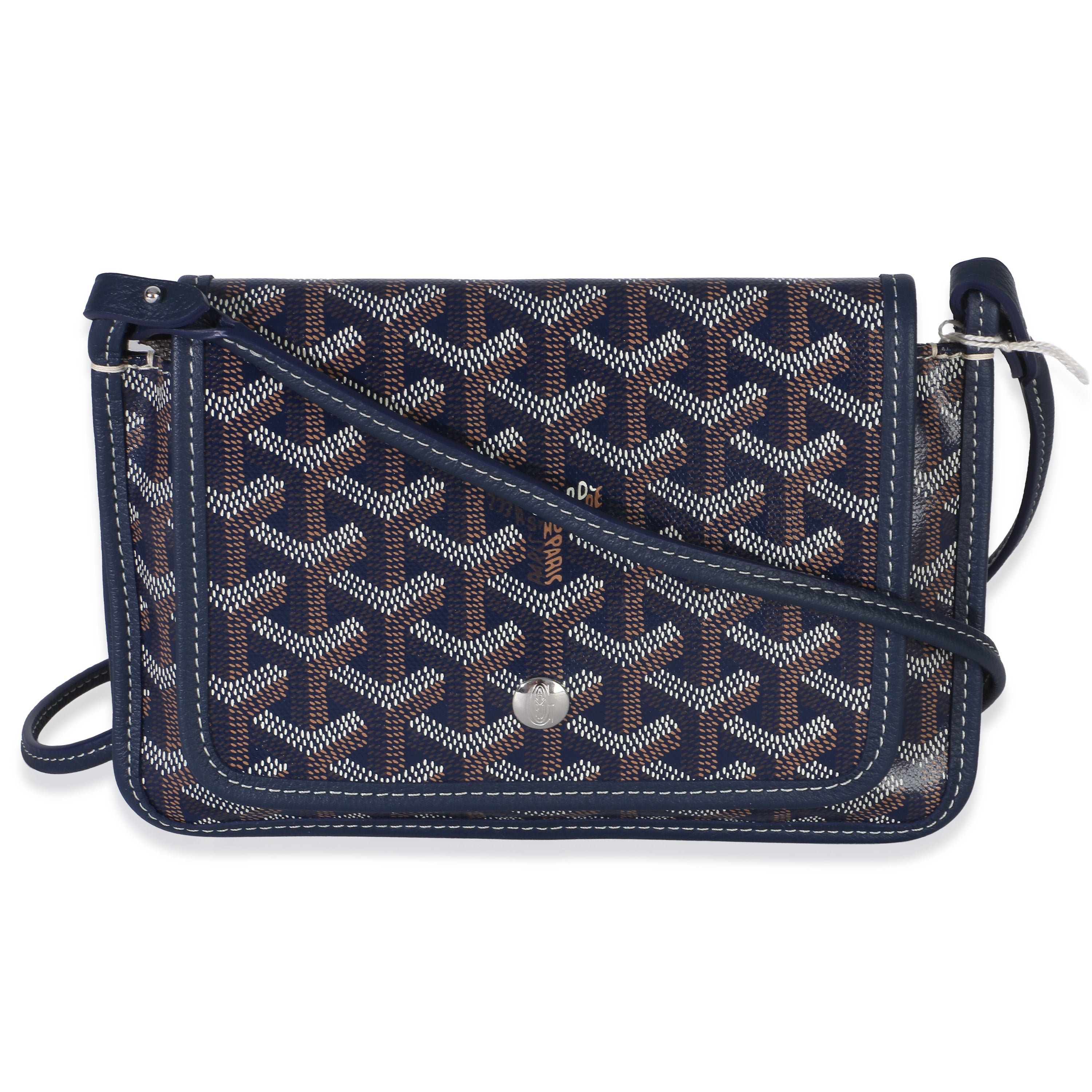 Navy Goyardine Canvas Plumet Wallet
