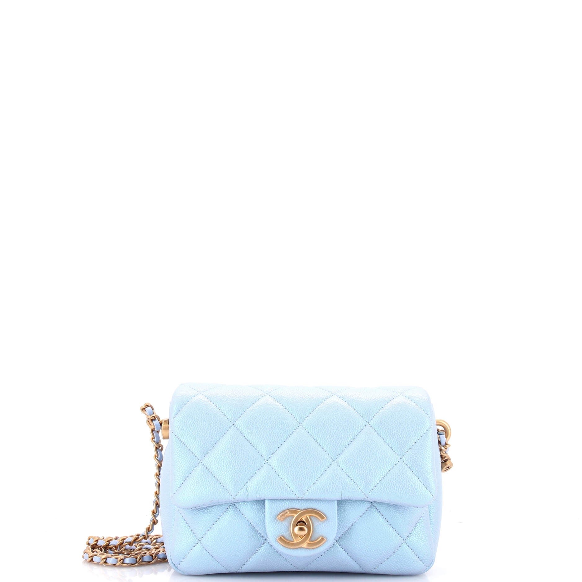 My Perfect Adjustable Chain Flap Bag Quilted Iridescent Caviar Mini