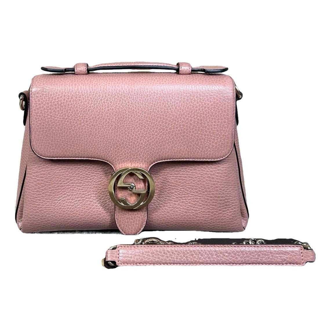 Interlocking leather handbag