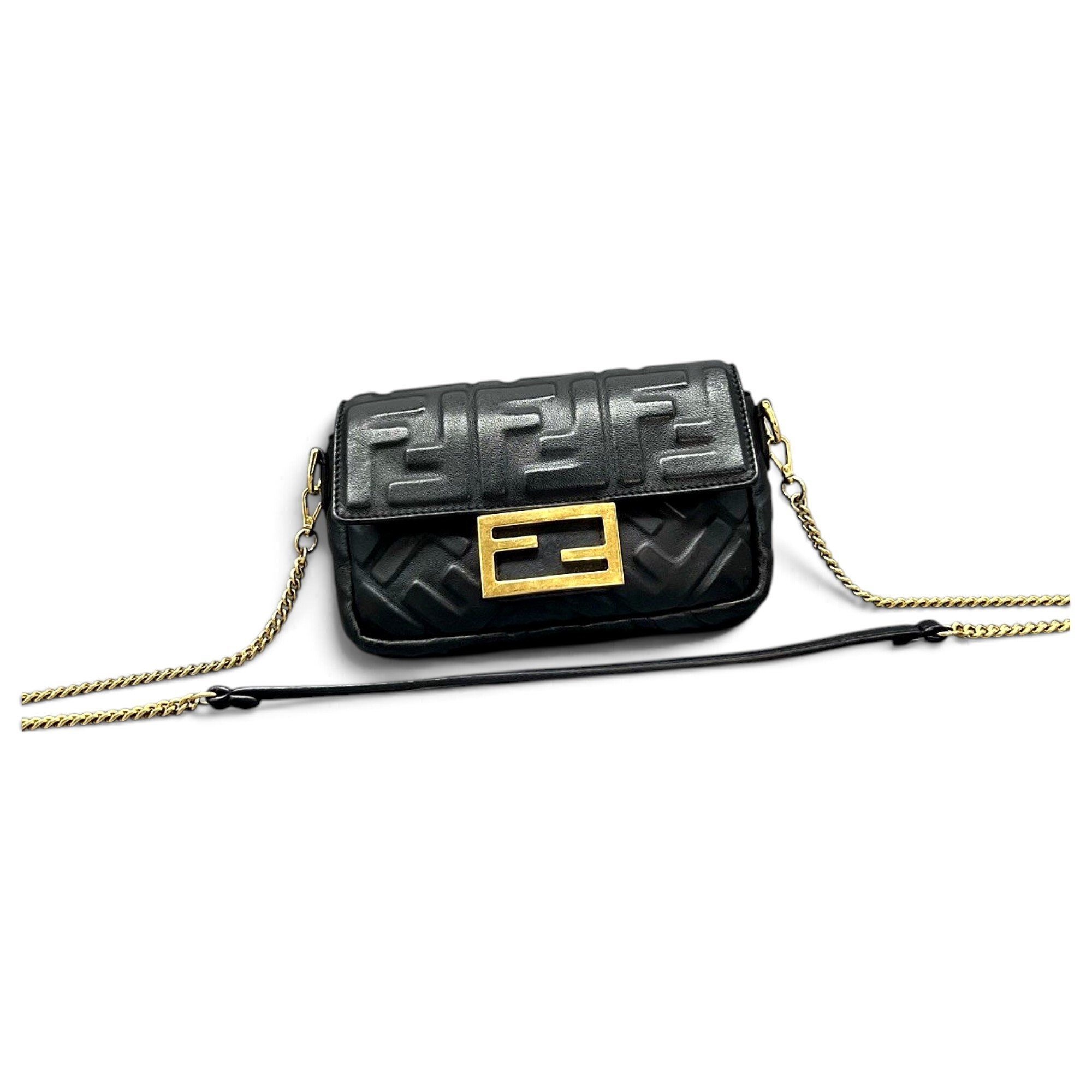 Baguette Chain Midi leather handbag