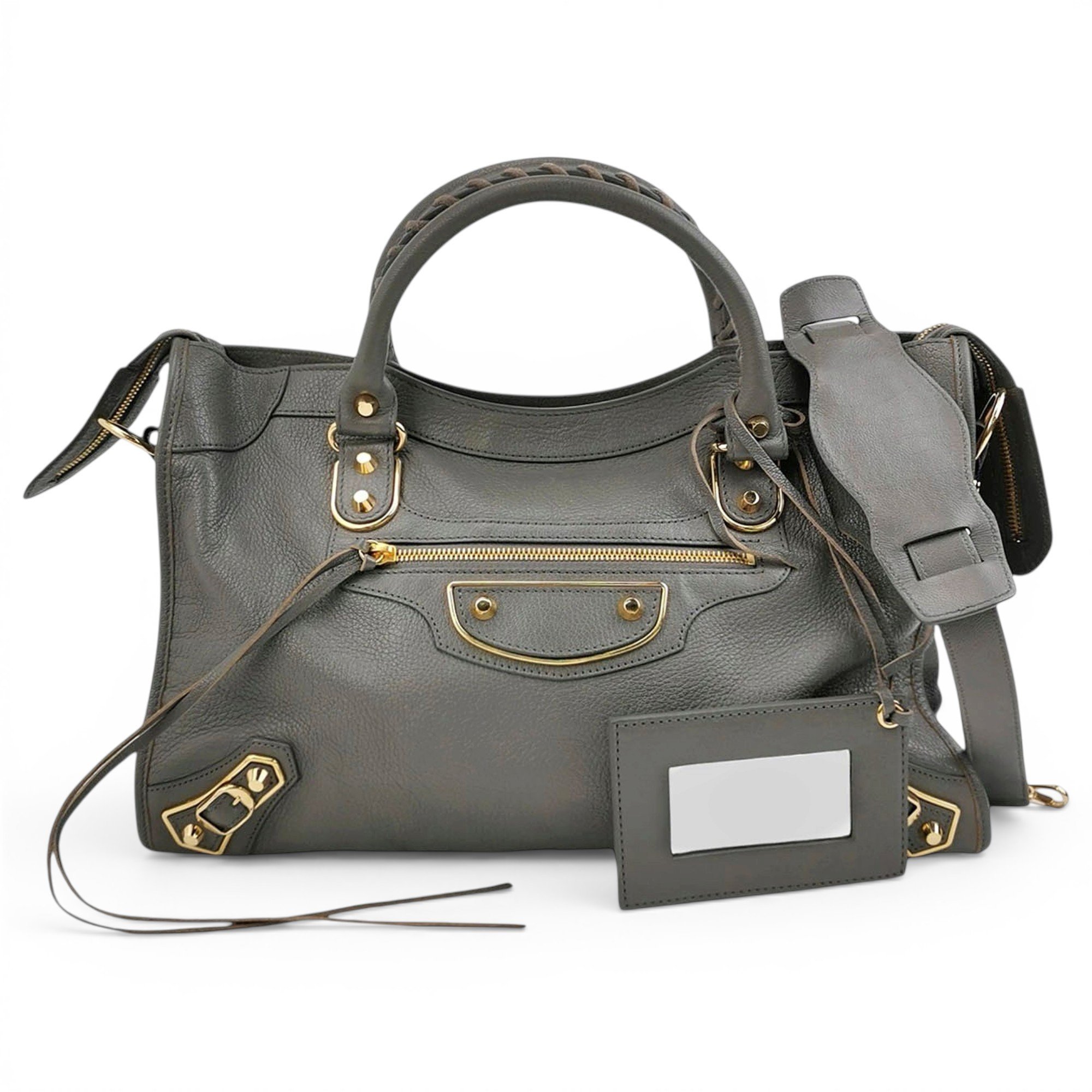 City leather handbag