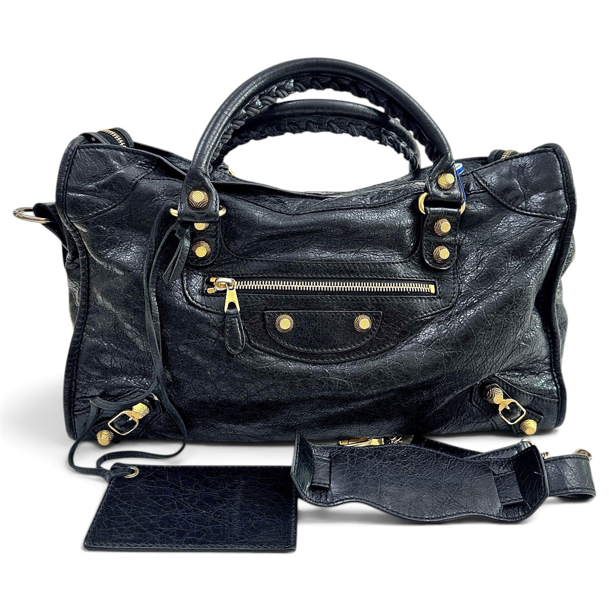 City leather handbag