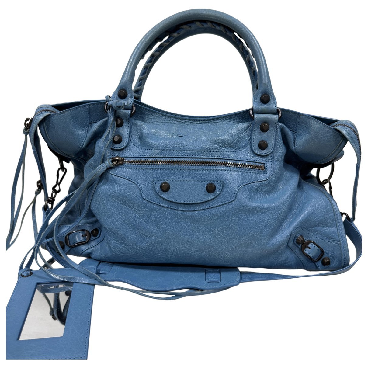 City leather handbag