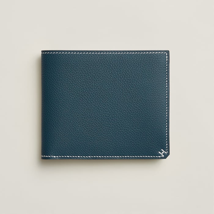 Bleu Tempête H Sellier Compact Wallet