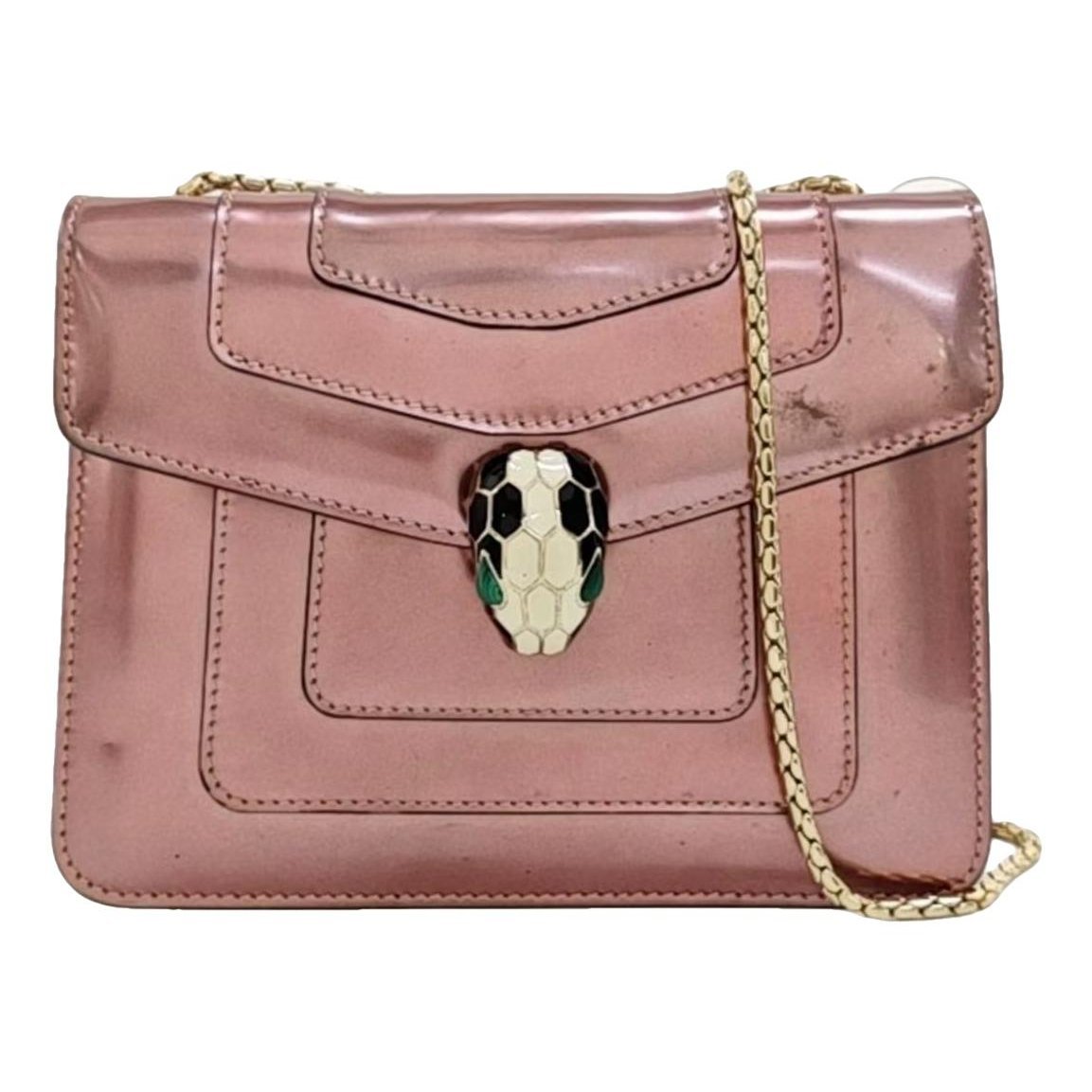 Serpenti patent leather handbag