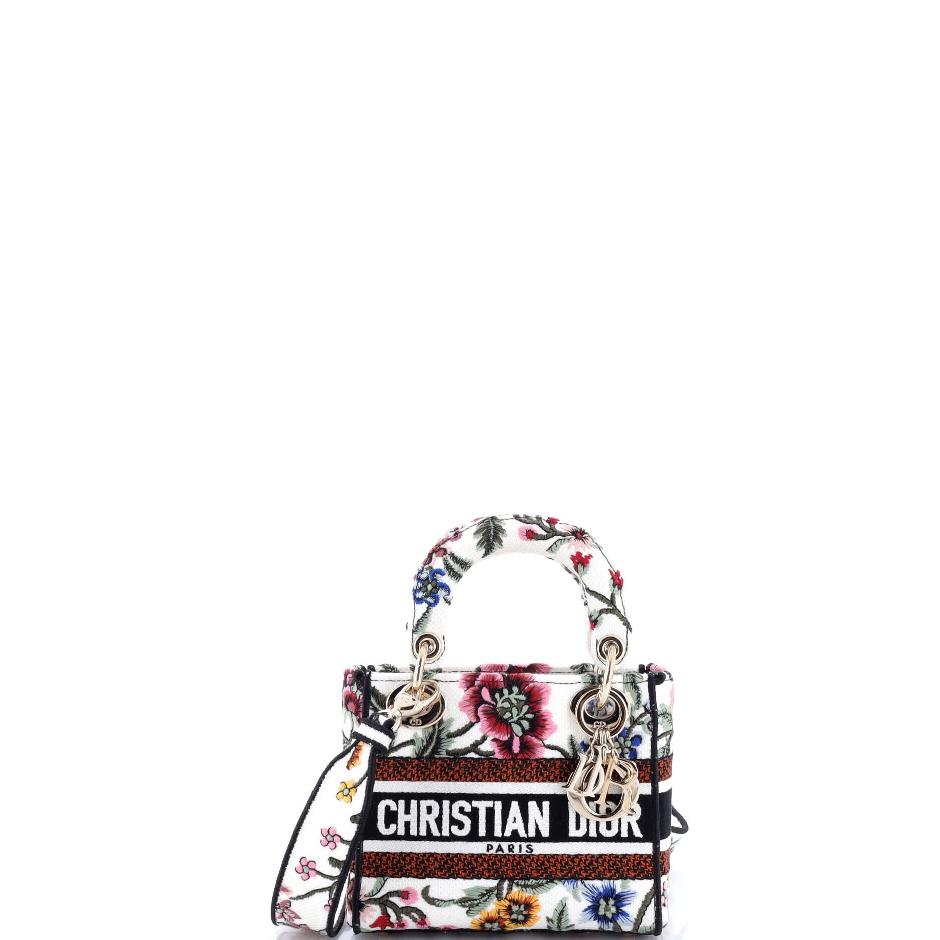 Lady D-Lite Bag Embroidered Canvas Mini