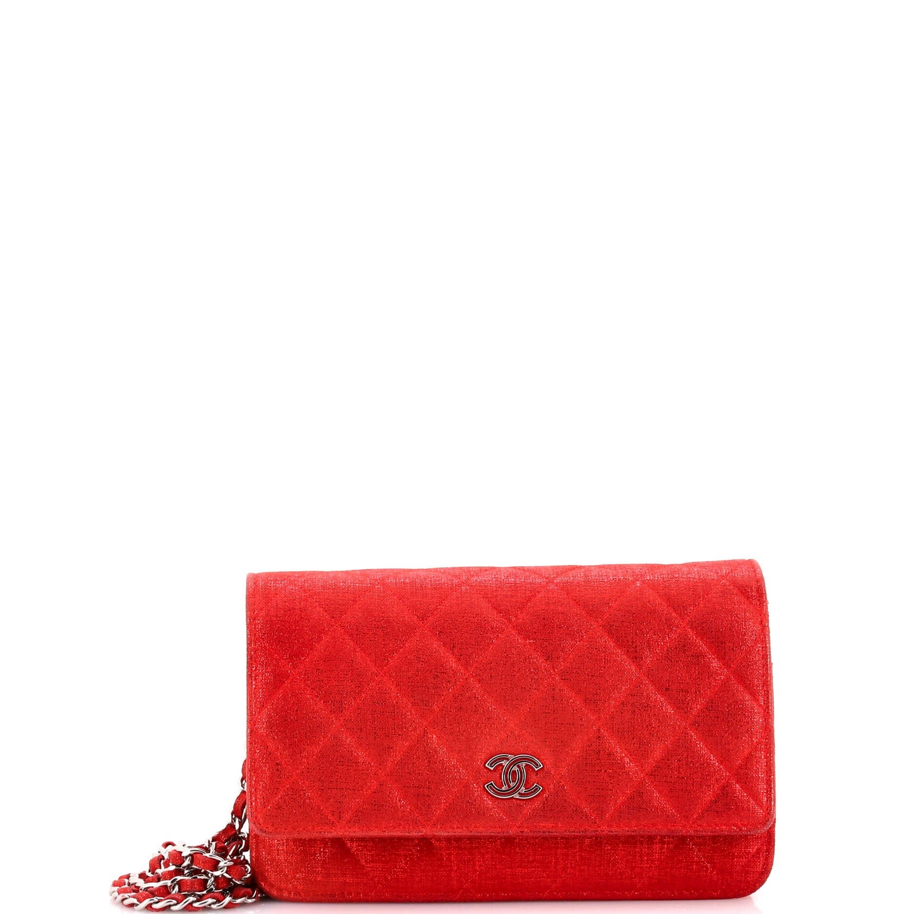 Wallet on Chain Quilted Glitter Fabric