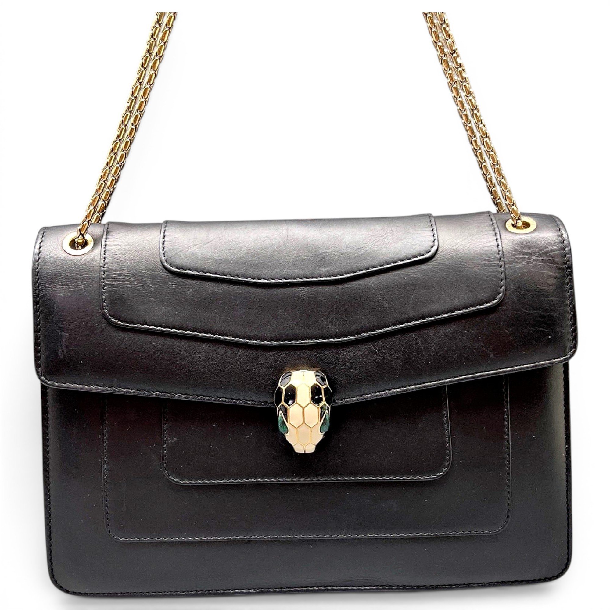 Serpenti leather handbag