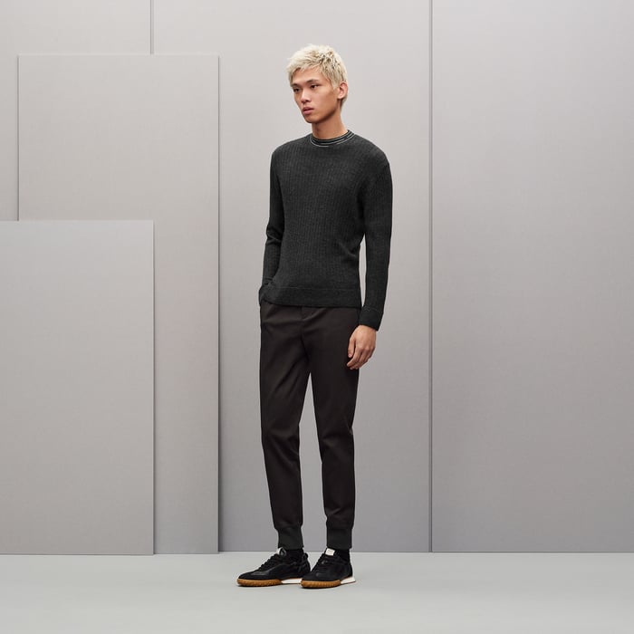 Anthracite "Detail Etriviere Alpaga" Crewneck Sweater