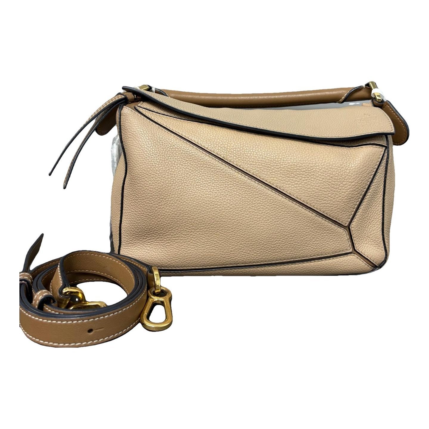 Puzzle leather handbag