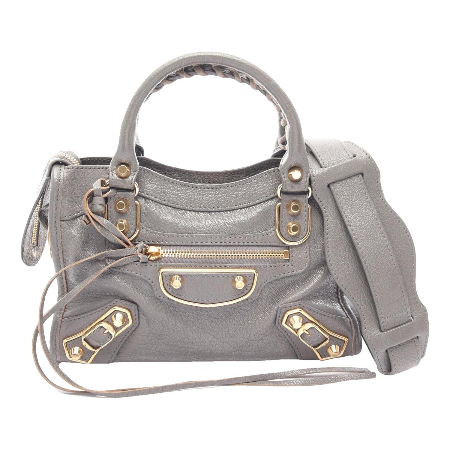 City leather handbag