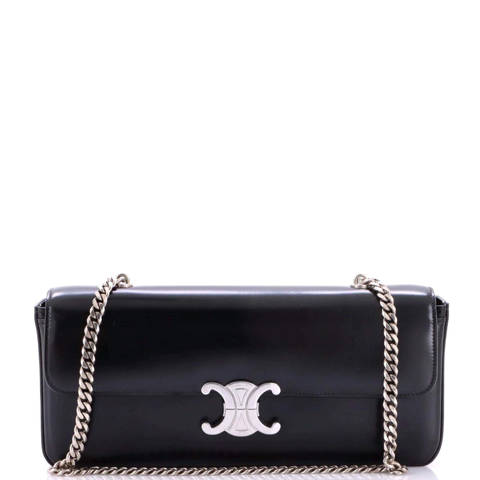 Triomphe chain leather handbag