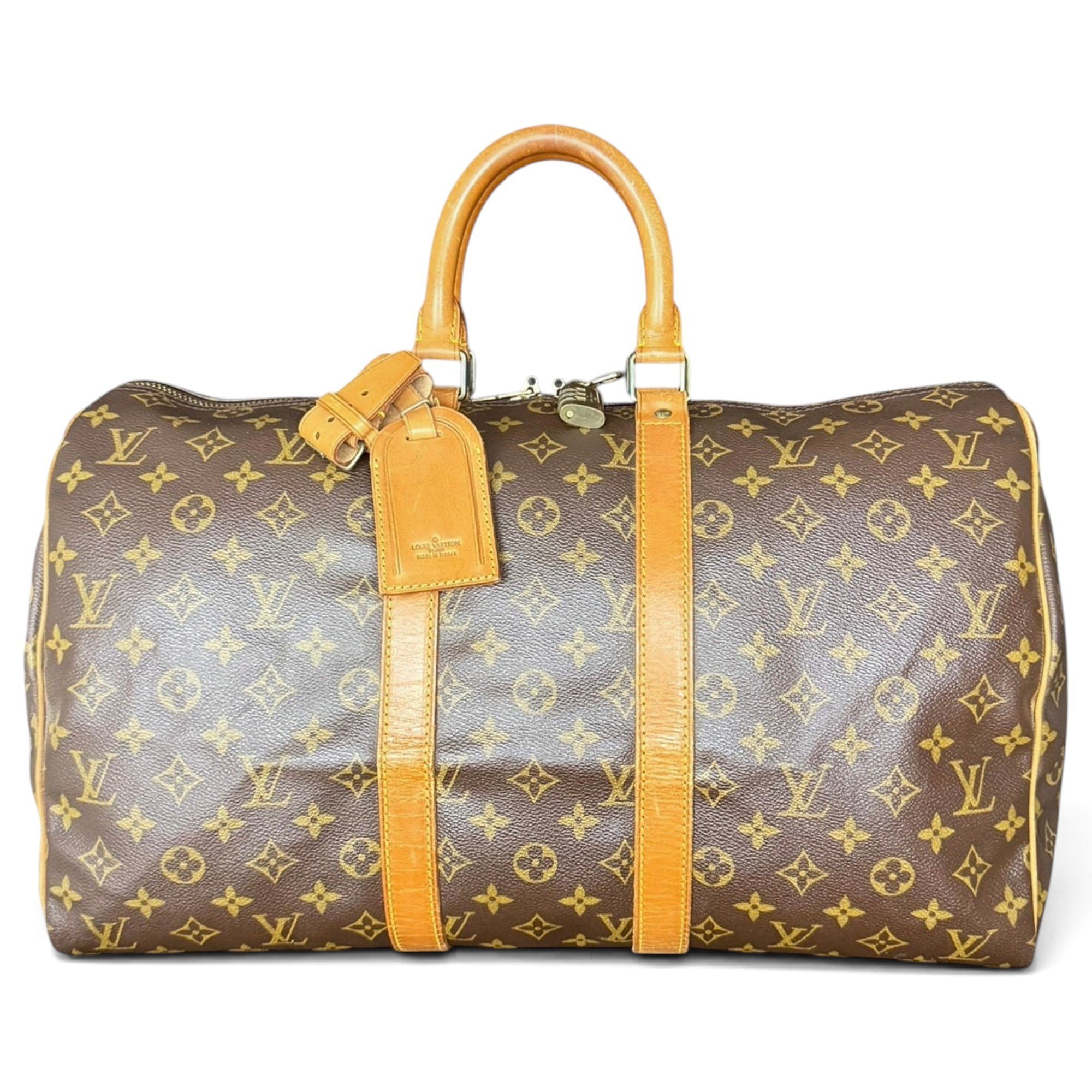 Keepall leather travel bag