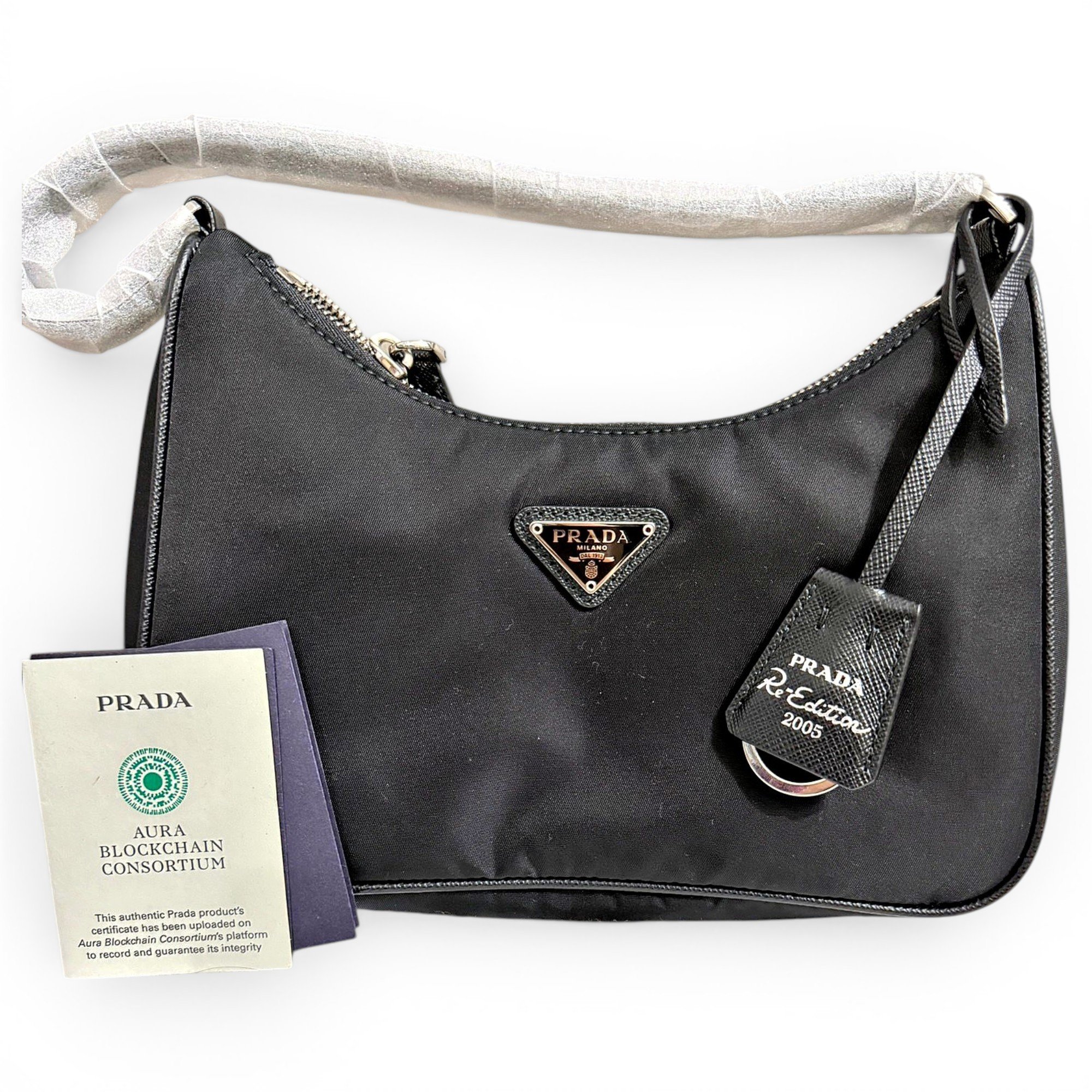 Re-Nylon leather mini bag