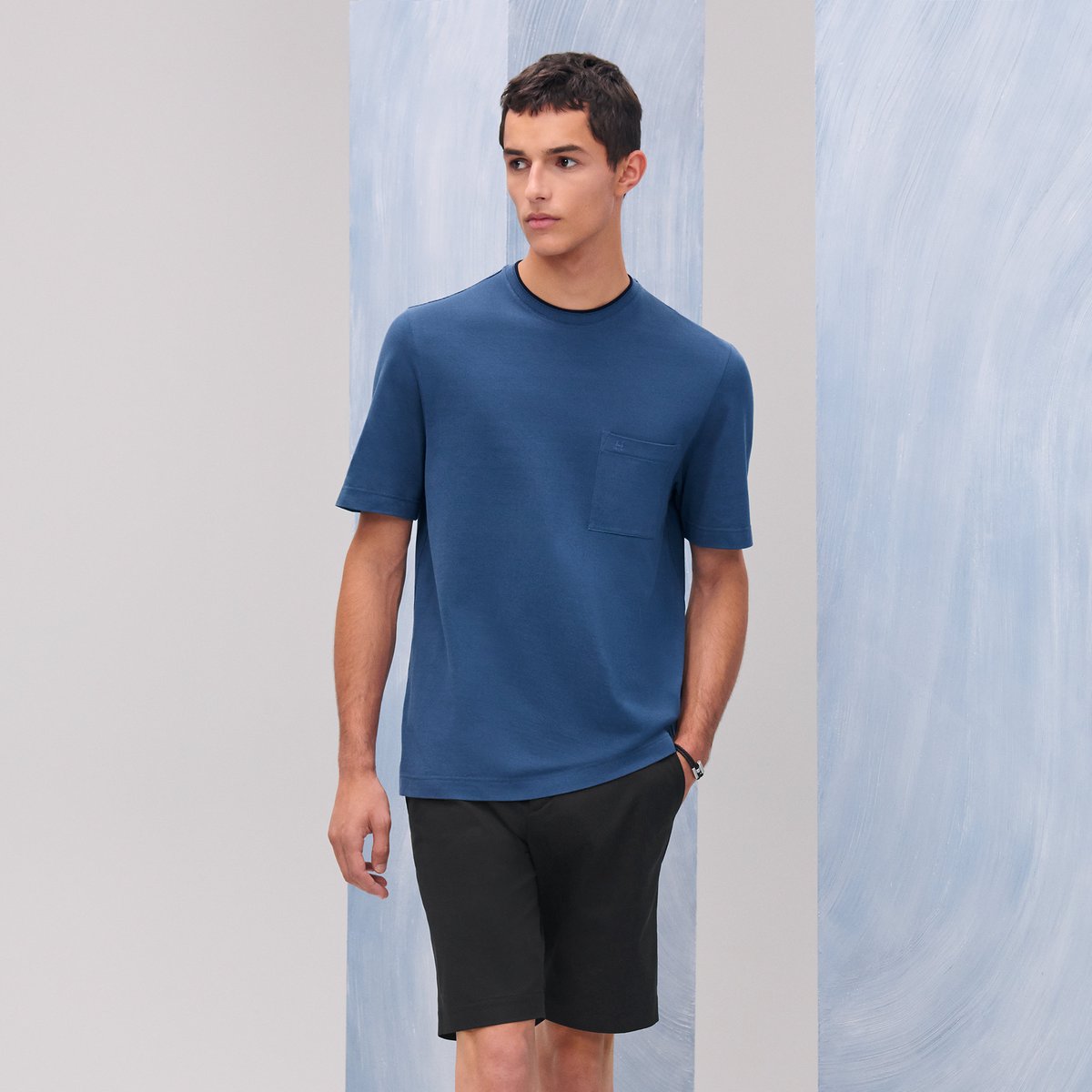 HERMES エルメス　Tシャツ ディテール サドルステッチ　　XL HERMES 】エルメス「サドルステッチ」ディテールTシャツ (HERMES/T