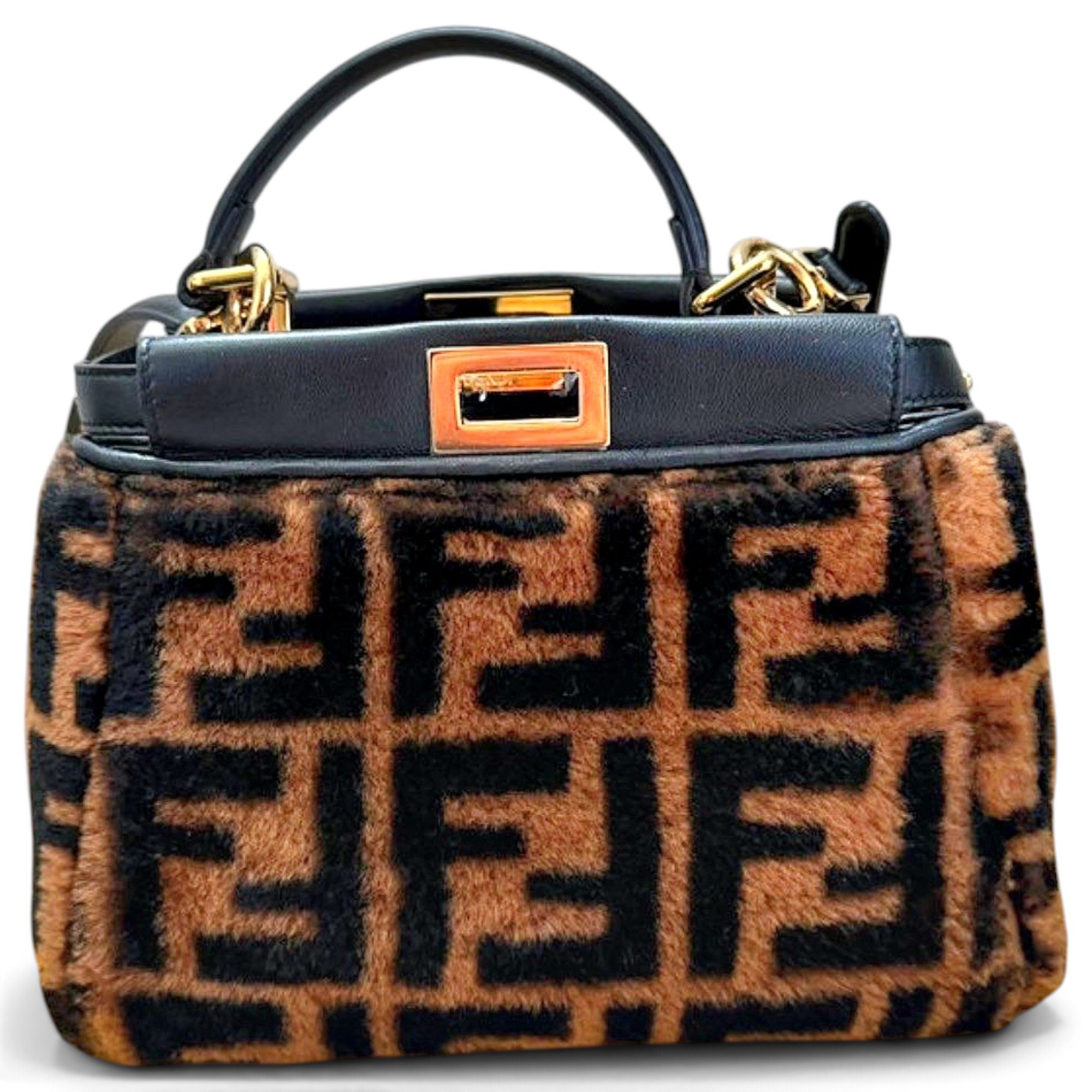 Peekaboo faux fur handbag